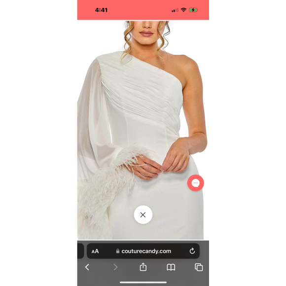 Women Mac Duggal Dress White Size 6 - Picture 3 of 6